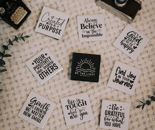Positive Quotes Photo Magnets - Motivational & Uplifting Decor for Fridge or Office